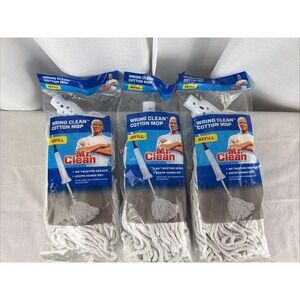 3 PACK Mr. Clean Wring Clean Cotton Mop Head Refill 446999 for Mop 446998 SEALED